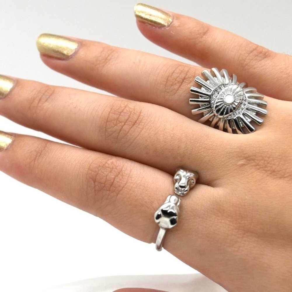 Silver Evil Eye Statement Ring - image 2